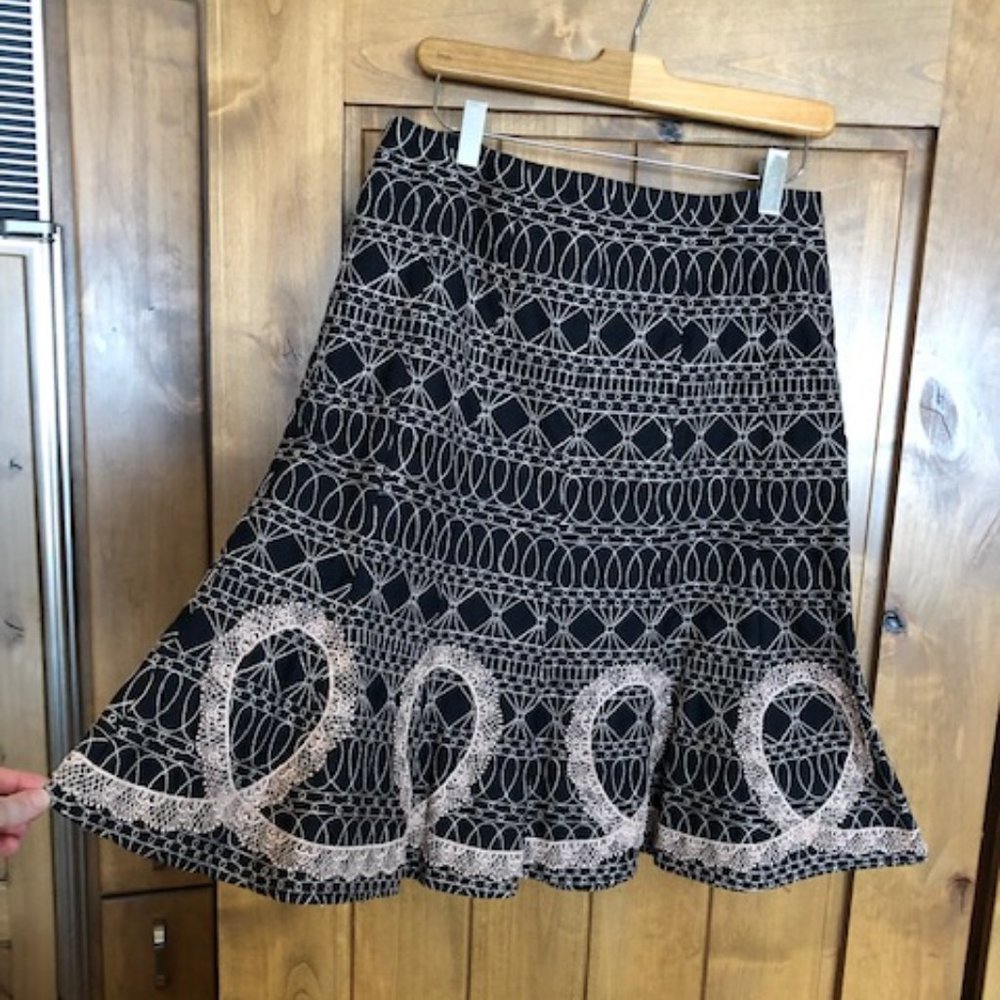 Nanette Lepore  Black Skirt with Cream stitiching